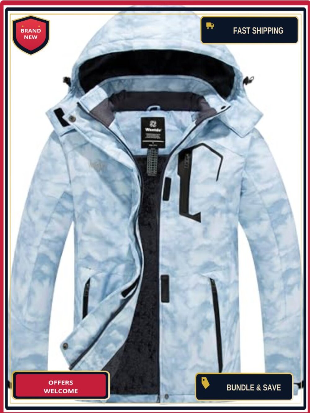 Women's Waterproof Ski Jacket Fleece Lined Insulated Snow Coat